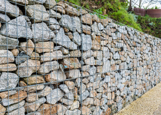 1m-5m Genişlik Gabion Gürültü Bariyeri Gabion Sepetleri PVC Kaplı Tel