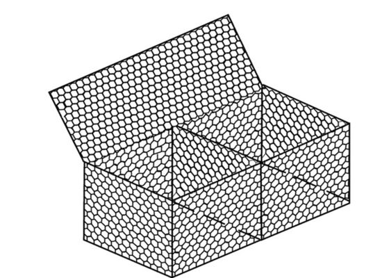 100×120mm Hasır Çift Bükümlü Gabion 2×1×1m Galvanizli Gabion Kutular