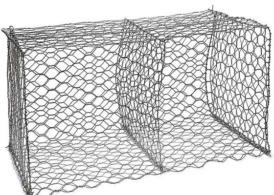 100×120mm Hasır Çift Bükümlü Gabion 2×1×1m Galvanizli Gabion Kutular