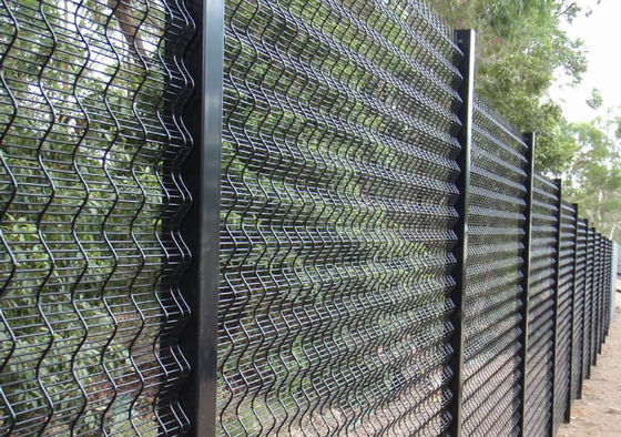 60 × 60 mm Sıkıştırılmış 358 Güvenlik Çitleri Yatay V şeklinde kirişler