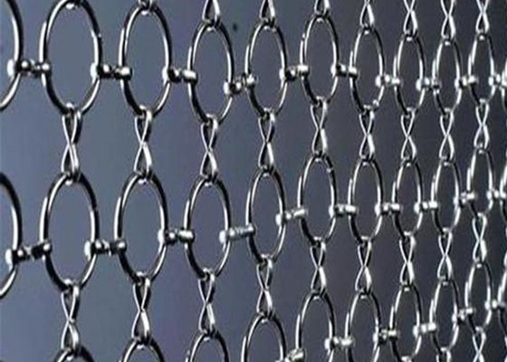 Mavi paslanmaz çelik halka örgüsü, 0,5 mm-3 mm çaplı tel ile dekoratif örgüt
