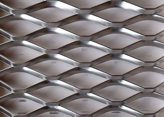 Gümüş Alüminyum Elmas delik dekoratif Mimarlık ve Endüstriyel için Genişletilmiş Metal Mesh
