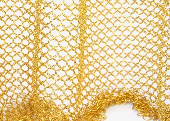 Alüminyum 0.8 mm Tel Diametri Zincir Çubuk Perde Dekoratif Yüzük Metal Mesh Mükemmel Dayanıklılık Ve Esneklik