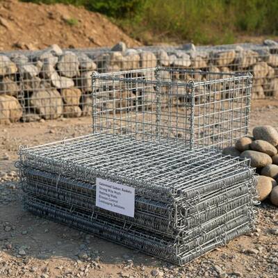 Galvanizli Gabion Sepeti Güçlü Tel Ağı Konteynerleri Duvarları Desteklemek İçin İdeal Erozyon Kontrolü ve Peyzaj Çözümleri