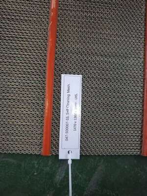 SS 304 Düz Kablo Kendini Temizleyen Ekran Ağı 1470x1360mm 1.2mm LHS Kanca Polyurethane Şeritlerle